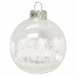 Discount ⭐ White Ornaments Kurt Adler 3.15. In. Clear With White Tree Design Glass Ball Ornaments - Set Of 6 👍 7 Discount ⭐ White Ornaments Kurt Adler 3.15. In. Clear With White Tree Design Glass Ball Ornaments - Set Of 6 👍 -Christmas Ornaments Shop detail2KSA3131