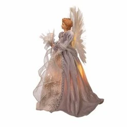 Promo ⌛ Kurt S. Adler, Inc. Christmas Tree Toppers Kurt Adler 16-Inch Fiber Optic White, Silver, And Gray Angel Tree Topper 👍 -Christmas Ornaments Shop detail2KSA3303