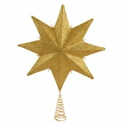Brand new 🎉 Kurt S. Adler, Inc. ❄ Christmas Tree Toppers Kurt Adler 16-Inch Pearl And Gold Shimmer 8-Point Star Tree Topper ✨ -Christmas Ornaments Shop detail2KSA3620