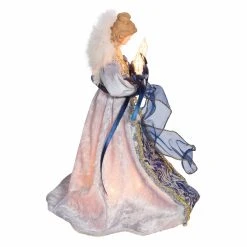 Deals 😍 Kurt S. Adler, Inc. 😉 Christmas Tree Toppers Kurt Adler 12-Inch UL 10-Light Delft Blue With Gold Angel Tree Topper ✨ -Christmas Ornaments Shop detail2KSA3623