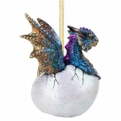 Brand new ✔️ Metallic Ornaments Design Toscano Hard Boiled Dragon Hatchling Holiday Ornament 🥰 -Christmas Ornaments Shop detail2TOSC4294