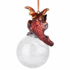 Deals 🎁 White Ornaments Design Toscano The Pensive Percher Dragon 2018 Collectible Holiday Ornament 🔔 -Christmas Ornaments Shop detail2TOSC4321