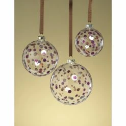 Best deal 🥰 All Other Brands Purple Ornaments Glittered Polka Dot Holiday Ball Ornament - Set Of 4 🧨 -Christmas Ornaments Shop detail2ZODA656