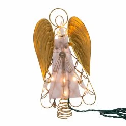 Outlet ✨ Kurt S. Adler, Inc. ❄ Christmas Tree Toppers Kurt Adler 10-Inch UL 10-Light Capiz Angel Lighted Tree Topper ⌛ -Christmas Ornaments Shop detail3KSA3625