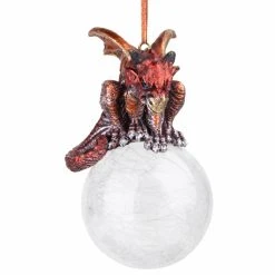 Deals 🎁 White Ornaments Design Toscano The Pensive Percher Dragon 2018 Collectible Holiday Ornament 🔔 -Christmas Ornaments Shop detail3TOSC4321