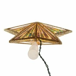 Deals ✔️ Kurt S. Adler, Inc. 😍 Christmas Tree Toppers Kurt Adler 10-Inch Gold And Iridescent Lighted Star Tree Topper 👏 -Christmas Ornaments Shop detail5KSA3351