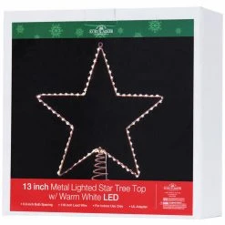 Promo 🥰 Christmas Tree Toppers Kurt Adler Metal Lighted LED Star Tree Topper ❤️ -Christmas Ornaments Shop detail6KSA3188