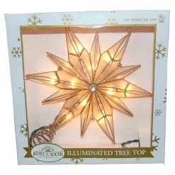 Best deal 🥰 Christmas Tree Toppers Kurt Adler 10.24 In. 10 Light 12 Point Capiz Star And Center Gem Tree Topper ⌛ -Christmas Ornaments Shop detail7KSA3192