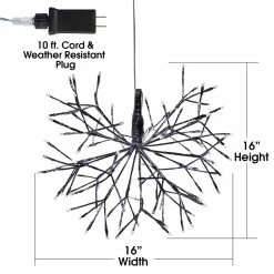 Best Sale 👍 Green Ornaments Alpine Christmas LED Hanging Snowflake Ornament 🧨 -Christmas Ornaments Shop detailALP1516 1