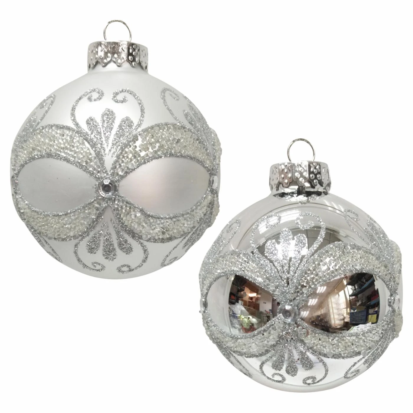 Best Pirce โจ Metallic Ornaments Kurt Adler 3.15. In. Silver And Glitter Glass Ball Ornaments - Set Of 6 ๐ 4 Best Pirce โจ Metallic Ornaments Kurt Adler 3.15. In. Silver And Glitter Glass Ball Ornaments - Set Of 6 ๐ - Image 2