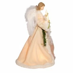 Cheap 🤩 Christmas Tree Toppers Kurt S. Adler UL 10 Light Ivory And Gray Angel Tree Topper 🧨 -Christmas Ornaments Shop detailKSA3259