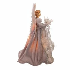 Promo ⌛ Kurt S. Adler, Inc. Christmas Tree Toppers Kurt Adler 16-Inch Fiber Optic White, Silver, And Gray Angel Tree Topper 👍 -Christmas Ornaments Shop detailKSA3303