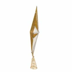Buy ⭐ Kurt S. Adler, Inc. 🌟 Christmas Tree Toppers Kurt Adler 16-Inch 8-Point White And Gold Star Tree Topper ✨ -Christmas Ornaments Shop detailKSA3621