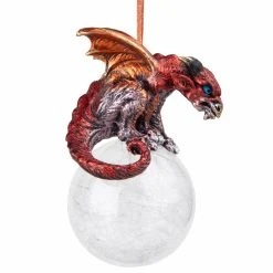 Deals 🎁 White Ornaments Design Toscano The Pensive Percher Dragon 2018 Collectible Holiday Ornament 🔔 -Christmas Ornaments Shop detailTOSC4321