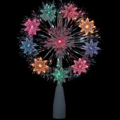 Deals 🎁 Christmas Tree Toppers Northlight 7 In. Gold Tinsel Starburst Snowflake Pre Lit Tree Topper ✔️ -Christmas Ornaments Shop inuseGORD3753