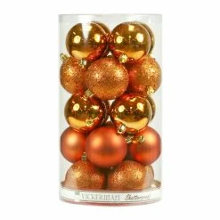 Hot Sale ❤️ Yellow Ornaments Vickerman 3 In. 4 Finish Ball Ornament - Set Of 32 🌟 -Christmas Ornaments Shop inuseVKR3978