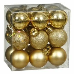 Deals ✨ Yellow Ornaments Vickerman 2.75 In. Gold 4 Finish Ornament Assorted - Set Of 20 ⭐ -Christmas Ornaments Shop inuseVKR943