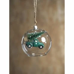 Cheapest 😉 All Other Brands Green Ornaments Vintage Truck Clear Christmas Ball Ornament - Set Of 6 🔔 -Christmas Ornaments Shop inuseZODA648