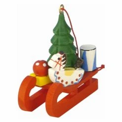 Budget 🧨 Alexander Taron Orange Ornaments Christian Ulbricht Toys On Sled Ornament 🧨