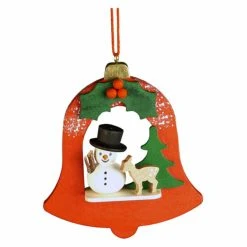 Best deal 🧨 Alexander Taron Orange Ornaments Christian Ulbricht Snowman In Red Bell Ornament 👍