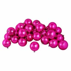 Hot Sale 🌟 Pink Ornaments Northlight Shiny Pink Magenta Shatterproof Christmas Ball Ornament - Set Of 12 💯