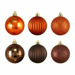 Wholesale 🔥 Brown Ornaments Northlight Brown And Orange 3 Finish Shatterproof Christmas Ball Ornament - Set Of 100 😉