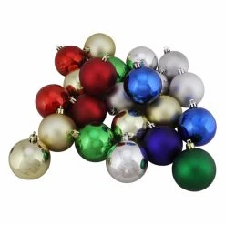 Outlet 💯 Yellow Ornaments Northlight Traditional Multicolored Shiny And Matte Shatterproof Christmas Ball Ornament - Set Of 32 💯