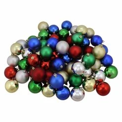 Promo ⌛ Metallic Ornaments Northlight Shiny And Matte Multicolored Shatterproof Christmas Ball Ornament - Set Of 60 🥰