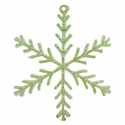 Hot Sale 💯 Green Ornaments Allstate 10.5 In. Pastel Dreams Green Glitter Snowflake Ornament ❤️