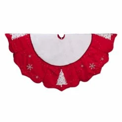 Cheapest 🎉 Christmas Tree Skirts & Collars Allstate 54 In. Embroidered Jeweled Tree And Snowflake Tree Skirt ⭐