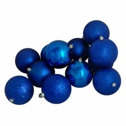 Deals 😉 Blue Ornaments Northlight Shatterproof 4 In. 🛒 Christmas Ball Ornaments - Set Of 12 ✔️