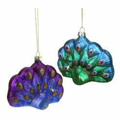 Cheap ✔️ Purple Ornaments Northlight 4.25 In. Regal Peacock Glittered Glass Peacock ⌛ Christmas Ornament 🤩