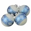 Best deal 🎁 White Ornaments Northlight 4 In. Glittered And Nordic Patterned Glass Ball Ornament - Set Of 4 🛒
