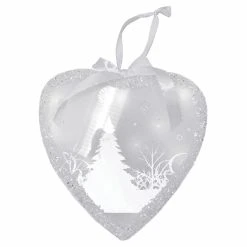 Top 10 💯 Metallic Ornaments Northlight 8 In. Pre Lit LED Wintery Woods Heart Christmas Ornament ⭐