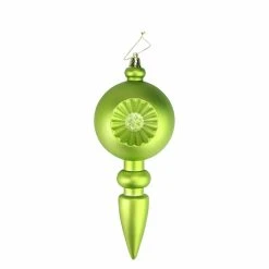 Best deal 🔥 Green Ornaments DAK Matte Green Kiwi Retro Reflector Shatterproof Finial Ornaments - Set Of 4 🥰