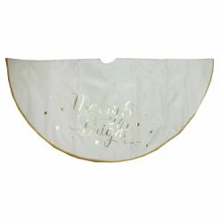 Cheapest ⌛ Christmas Tree 🥰 Skirts & Collars Northlight 48 In. White Merry And Bright Christmas Tree Skirt 😉