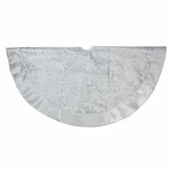 Cheap ❤️ Christmas Tree ✔️ Skirts & Collars Northlight 48 In. Metallic Filigree Organza With Satin Trim And Bows Christmas Tree Skirt 😉