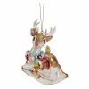 Brand new ✨ Brown Ornaments Northlight Glittery Reindeer With Ornament Wreath ❄ Christmas Ornament ⭐ -Christmas Ornaments Shop masterGORD2958