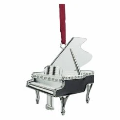 Deals 👍 Metallic Ornaments Northlight Regal Shiny Silver Plated Grand Piano Ornament With European Crystals ⭐