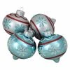 Brand new ⌛ Metallic Ornaments Northlight Blue And Silver Onion Shaped Snowflake Glass ❄ Christmas Ornament - Set Of 4 ❤️ -Christmas Ornaments Shop masterGORD3084