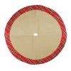 Cheap 👍 Christmas Tree Skirts & Collars Northlight 20 In. Burlap With Plaid Border Mini Christmas Tree Skirt ⭐