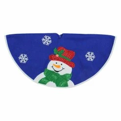 Best Pirce 👏 Christmas Tree Skirts & Collars Northlight 20 In. Embroidered And Embellished Snowman Mini Christmas Tree Skirt 🔔