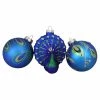 Buy 🔥 Metallic Ornaments Northlight Peacock Glass ❄ Christmas Ornaments - Set Of 3 💯 -Christmas Ornaments Shop masterGORD3481