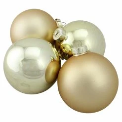 Cheap 🌟 Yellow Ornaments Northlight Shiny And Matte Glass Ball 🌟 Christmas Ornaments - Set Of 4 ⌛