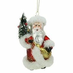 Flash Sale 👏 White Ornaments Northlight 5.5 In. Old World Santa With 🧨 Christmas Tree Glass Ornament ⭐