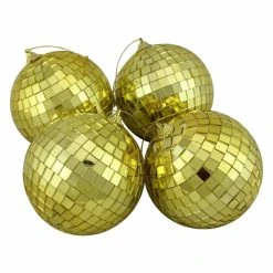 Promo 👏 Yellow Ornaments Northlight 4 In. Mirrored Disco Ball ❄ Christmas Ornaments 🛒