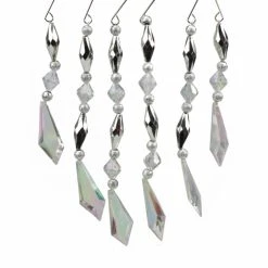 Outlet ⭐ Metallic Ornaments St. Nicks Choice 7 In. Diamond Faceted Jewel ❄ Christmas Dangle Ornament - Set Of 6 😍