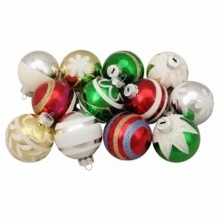 Top 10 😍 Multicolored Ornaments Northlight 2.25 In. Shiny Vintage Striped Glass Ball Ornament - Set Of 12 😀