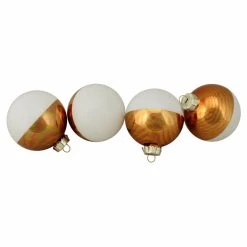 Buy ⌛ Yellow Ornaments Northlight 3.25 In. Shiny Color Block Glass Ball Ornament - Set Of 4 ⭐