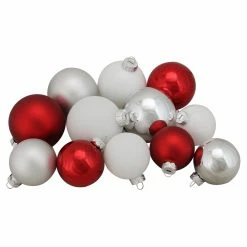 New ✨ White Ornaments Northlight 96 Piece Shiny And Matte Glass Ball Ornament Set 🥰